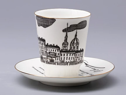 Чашка с блюдцем 165 мл форма Майская рисунок Русские писатели Достоевский, арт. 81.31158.00.1 Чашка с блюдцем 165 мл форма Майская рисунок Русские писатели Достоевский, арт. 81.31158.00.1