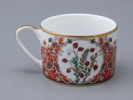 Чашка с блюдцем 250 мл в подарочной упаковке форма Соло рисунок Клюква заповедная, арт. 81.34280.00.1 Чашка с блюдцем 250 мл в подарочной упаковке форма Соло рисунок Клюква заповедная, арт. 81.34280.00.1