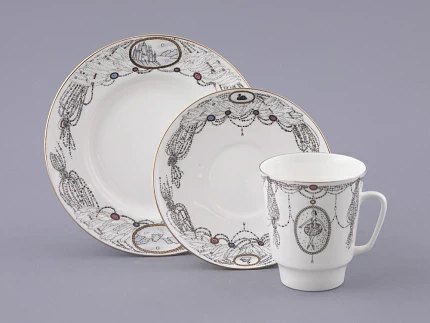 Трехпредметный комплект 165 мм форма Майская рисунок Балет Лебединое озеро арт. 81.17916.00.1 Трехпредметный комплект 165 мм форма Майская рисунок Балет Лебединое озеро арт. 81.17916.00.1