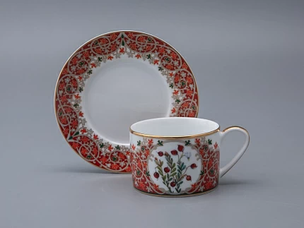 Чашка с блюдцем 250 мл в подарочной упаковке форма Соло рисунок Клюква заповедная, арт. 81.34280.00.1 Чашка с блюдцем 250 мл в подарочной упаковке форма Соло рисунок Клюква заповедная, арт. 81.34280.00.1