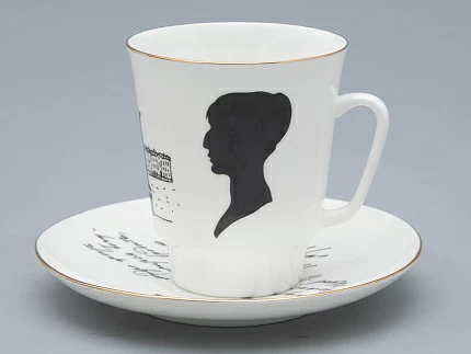 Чашка с блюдцем 165 мл форма Майская рисунок Русские писатели Ахматова, арт. 81.32129.00.1 Чашка с блюдцем 165 мл форма Майская рисунок Русские писатели Ахматова, арт. 81.32129.00.1