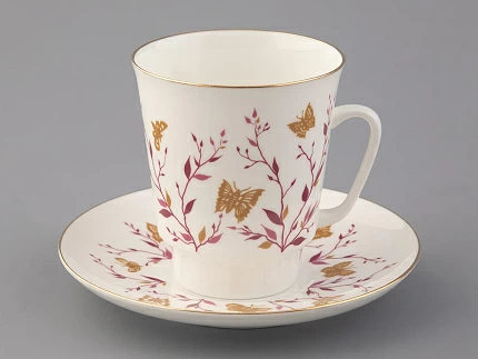 Чашка с блюдцем кофейная 165 мл форма Майская рисунок Розовые веточки арт. 81.13735.00.1 Чашка с блюдцем кофейная 165 мл форма Майская рисунок Розовые веточки арт. 81.13735.00.1