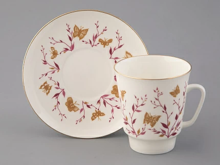 Чашка с блюдцем кофейная 165 мл форма Майская рисунок Розовые веточки арт. 81.13735.00.1 Чашка с блюдцем кофейная 165 мл форма Майская рисунок Розовые веточки арт. 81.13735.00.1