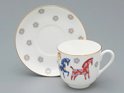 Чашка с блюдцем кофейная форма Ландыш рисунок Год лошади, арт. 81.33974.00.1 Чашка с блюдцем кофейная форма Ландыш рисунок Год лошади, арт. 81.33974.00.1