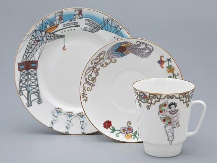 Трехпредметный комплект 165 мл форма Майская рисунок Балет Красный Мак арт. 81.31530.00.1 Трехпредметный комплект 165 мл форма Майская рисунок Балет Красный Мак арт. 81.31530.00.1