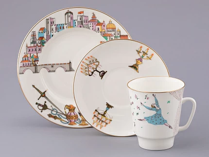 Трехпредметный комплект 165 мл форма Майская рисунок Балет Ромео и Джульетта, арт. 81.21564.00.1 Трехпредметный комплект 165 мл форма Майская рисунок Балет Ромео и Джульетта, арт. 81.21564.00.1