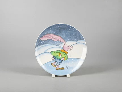 Декоративная тарелка 195 мм форма Эллипс рисунок Зима. Заяц арт. 81.31055.00.1 Декоративная тарелка 195 мм форма Эллипс рисунок Зима. Заяц арт. 81.31055.00.1