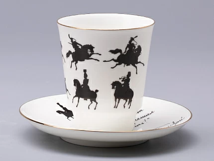 Чашка с блюдцем 165 мл форма Майская рисунок Русские писатели Толстой, арт. 81.31159.00.1 Чашка с блюдцем 165 мл форма Майская рисунок Русские писатели Толстой, арт. 81.31159.00.1