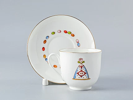 Чашка с блюдцем кофейная 180 мл форма Ландыш рисунок Пасха и Кулич арт. 81.23095.00.1 Чашка с блюдцем кофейная 180 мл форма Ландыш рисунок Пасха и Кулич арт. 81.23095.00.1